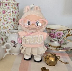 Labubu Outfit - with Pink Glasses and Cream Outfit